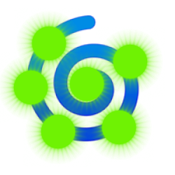 html portal logo, a 🌀 icon with html energy logos around the spiral